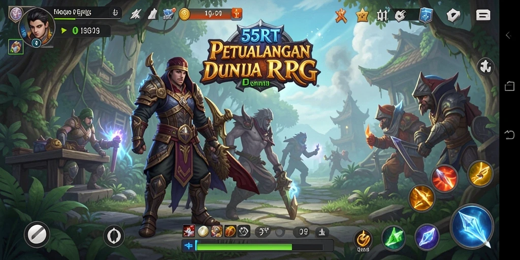 Gameplay RPG seru di 55RT dengan karakter menakjubkan.