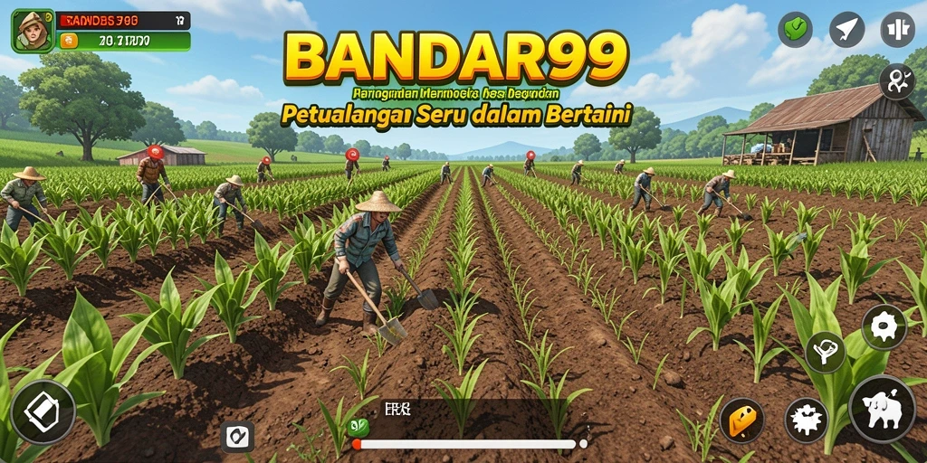 Tampilan screenshot BANDAR99 menampilkan kebun indah dengan berbagai tanaman.