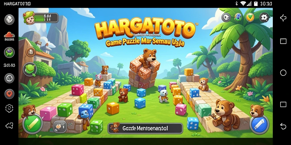 Screenshot HARGATOTO menunjukkan gameplay seru dengan teka-teki yang menantang.
