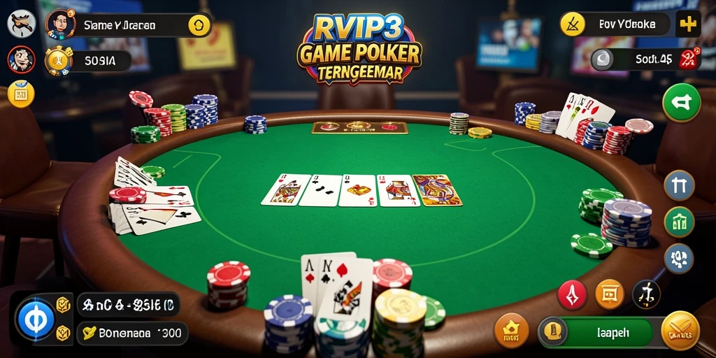 Screenshot gameplay RVIP3 yang menampilkan suasana Poker yang kompetitif.