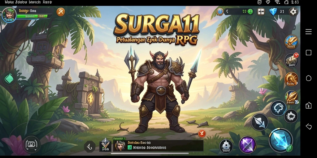 Screenshot utama SURGA11 menunjukkan pertarungan mendebarkan dalam dunia RPG yang dinamis.